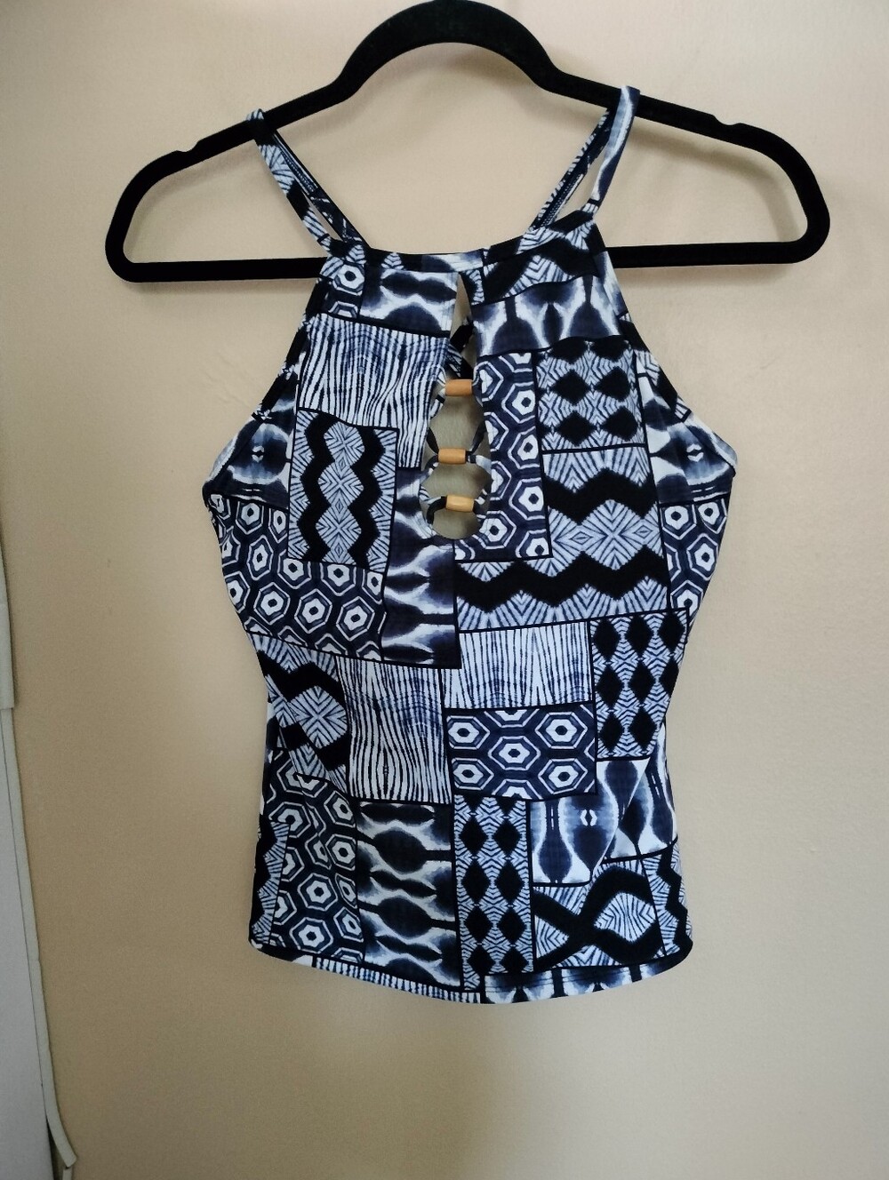 Blue Rod Beattie Navy Island Time Tankini Top Underwire 8 Vacation Beach Pool
